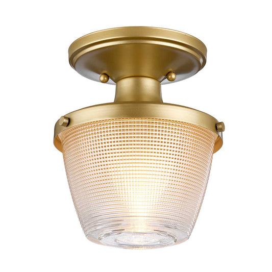 Dublin 1 Light Semi-Flush Mount – Painted Natural Brass