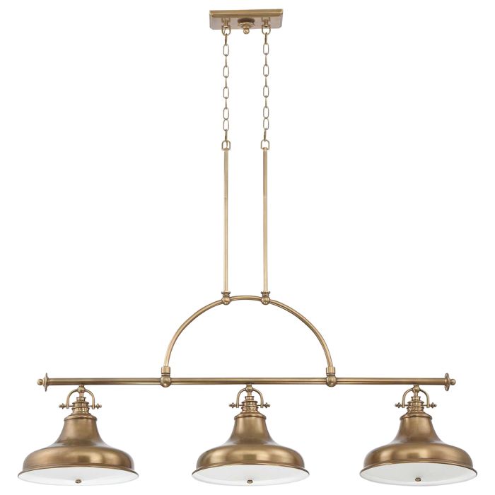 Emery 3 Light Island Chandelier - Weathered Brass
