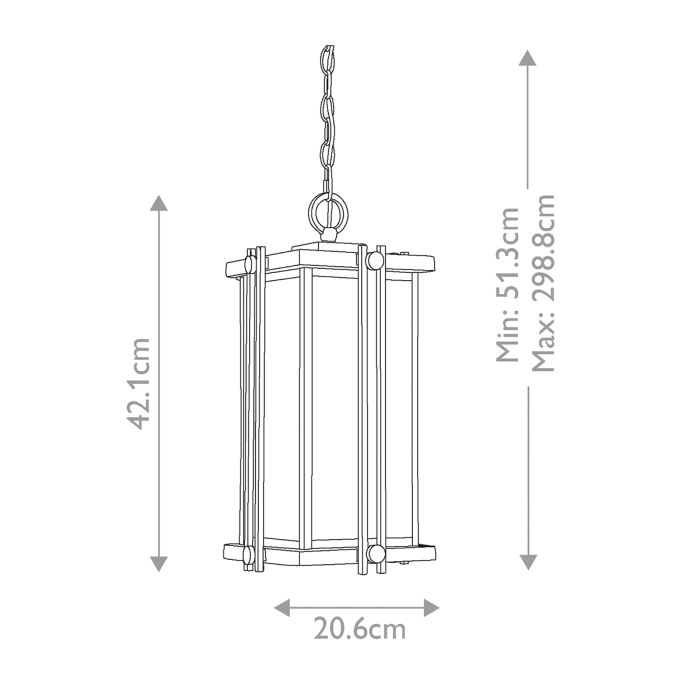 Goldenrod 1 Light Medium Chain Lantern - Western Bronze