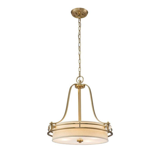 Gotham 4 Light Pendant - Brushed Brass