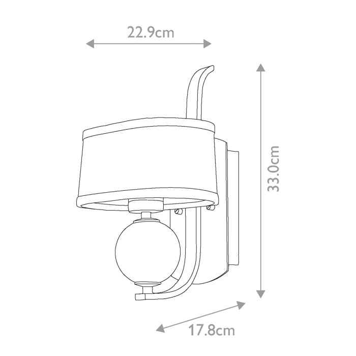Gotham 1 Light Wall Light - Imperial Silver