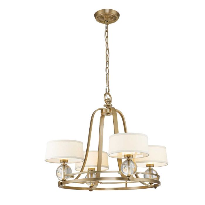 Gotham 4 Light Chandelier - Brushed Brass
