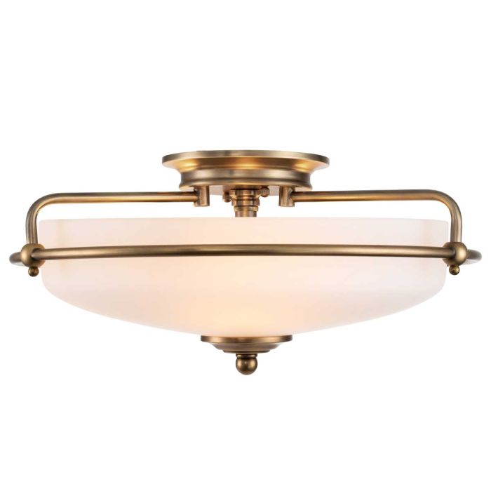 Griffin 3 Light Flush - Weathered Brass