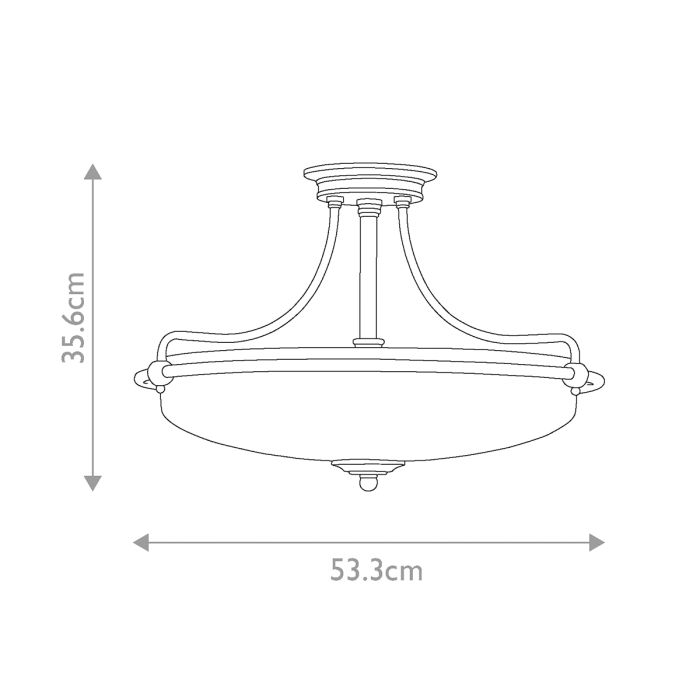 Griffin 4 Light Semi-Flush - Antique Nickel