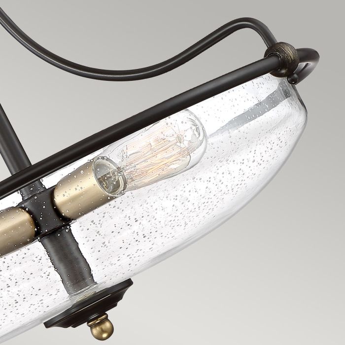 Griffin 4 Light Semi-Flush - Palladian Bronze with Weathered Brass Accents