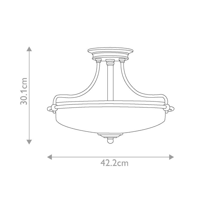 Griffin 3 Light Semi-Flush - Antique Nickel