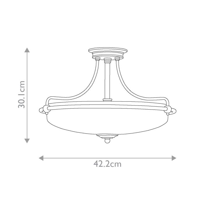 Griffin 3 Light Semi-Flush - Polished Chrome
