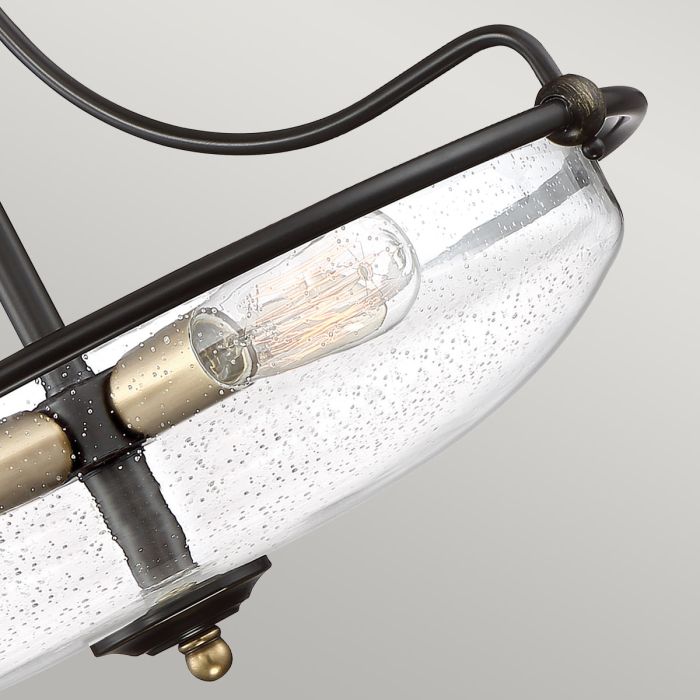 Griffin 3 Light Semi-Flush - C - Palladian Bronze with Weathered Brass Accents