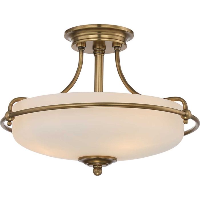 Griffin 3 Light Semi-Flush - Weathered Brass