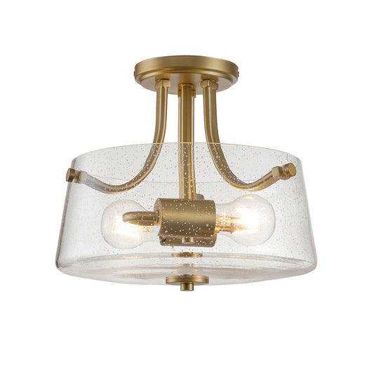 Hollister 2 Light Semi-flush Mount – Brass