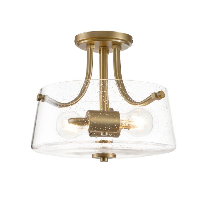 Hollister 2 Light Semi-Flush - Brushed Brass