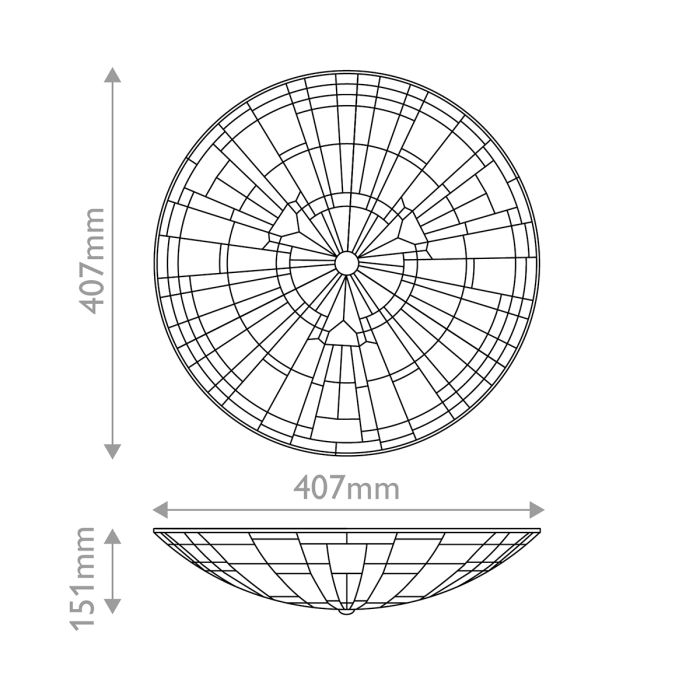 Inglenook 2 lt Flush - Valiant Bronze & Art Glass Shade