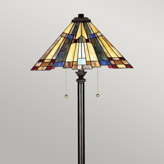Inglenook 2 Light Floor Lamp - Valiant Bronze
