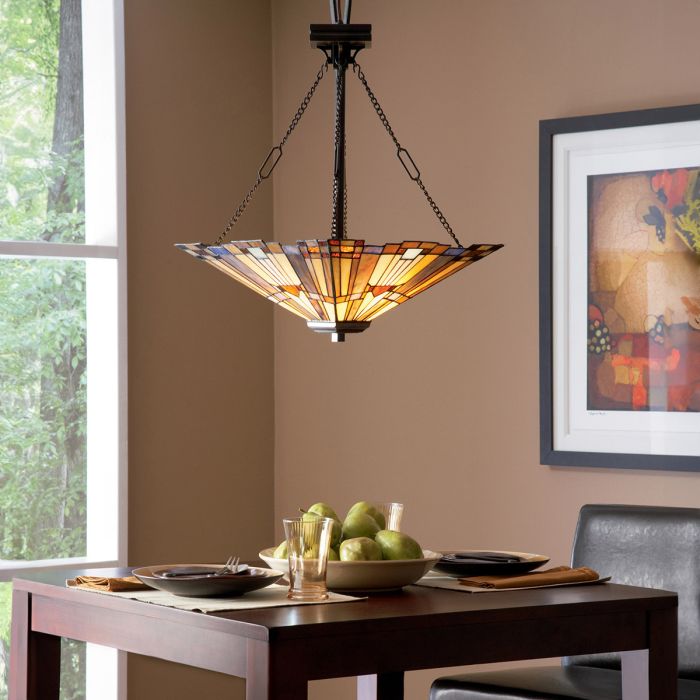 Inglenook 3 Light Pendant - B - Valiant Bronze
