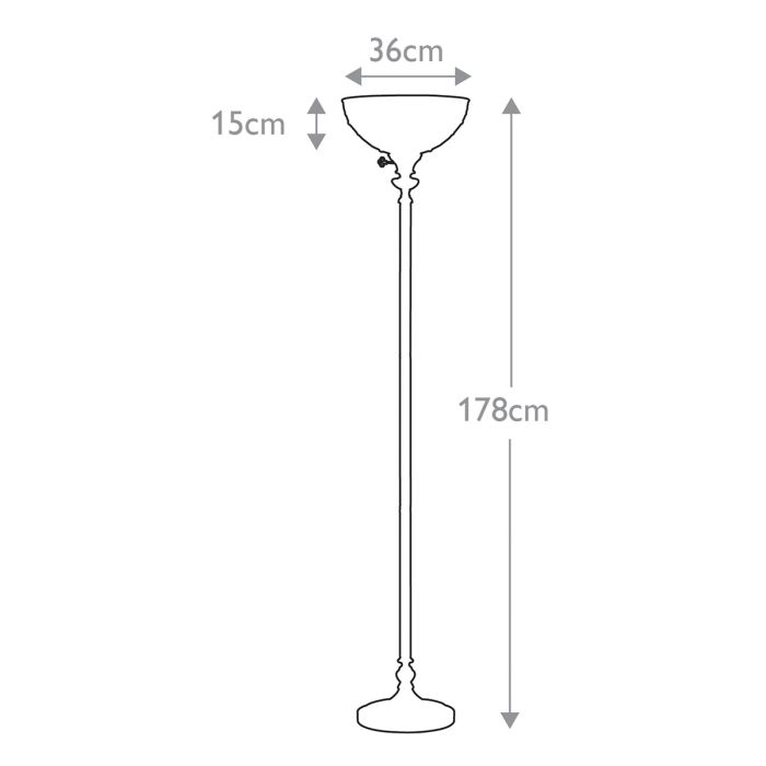 Kami 1 Light Torchiere - Vintage Bronze