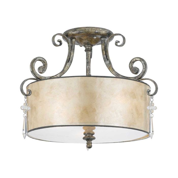 Kendra 3 Light Semi-Flush Light - Mottled Silver