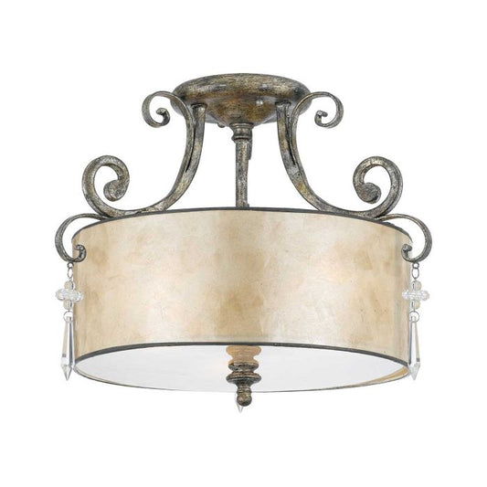 Kendra 3 Light Semi-Flush Light - Mottled Silver