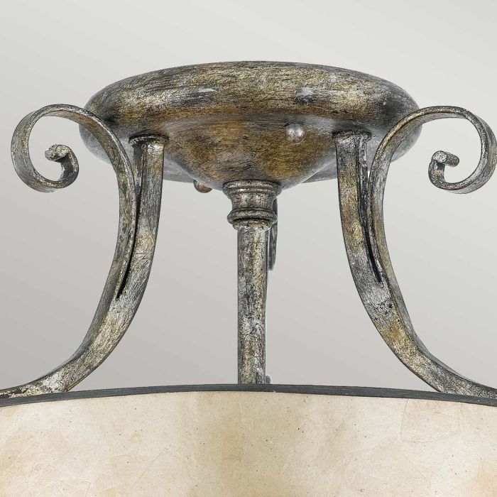 Kendra 3 Light Semi-Flush Light - Mottled Silver