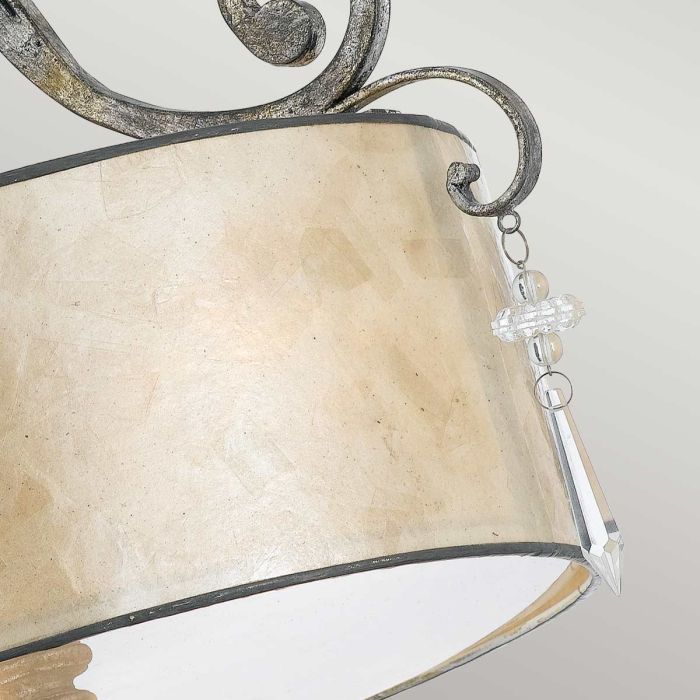 Kendra 3 Light Semi-Flush Light - Mottled Silver
