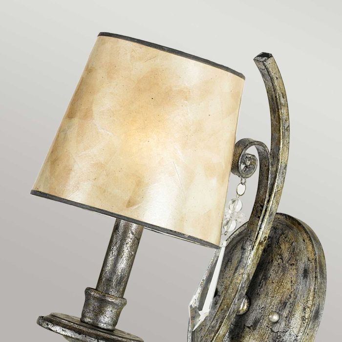 Kendra 1 Light Wall Light - Mottled Silver