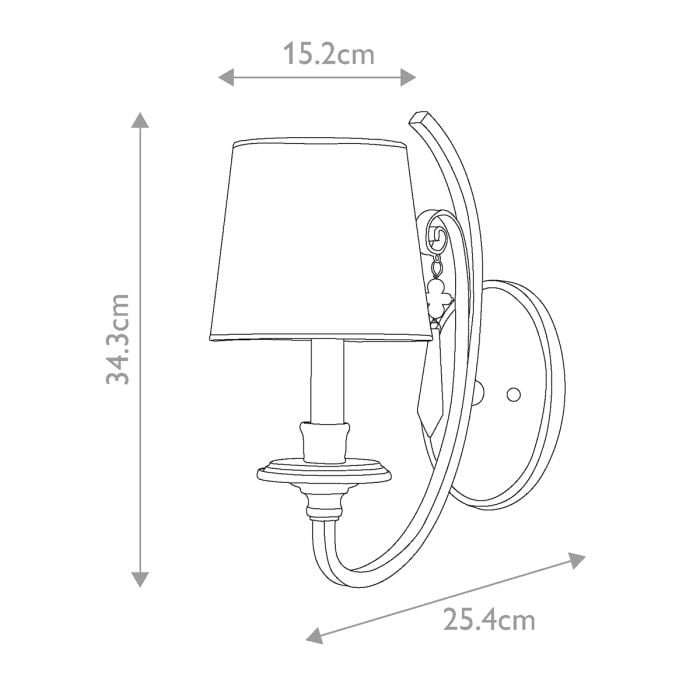 Kendra 1 Light Wall Light - Mottled Silver