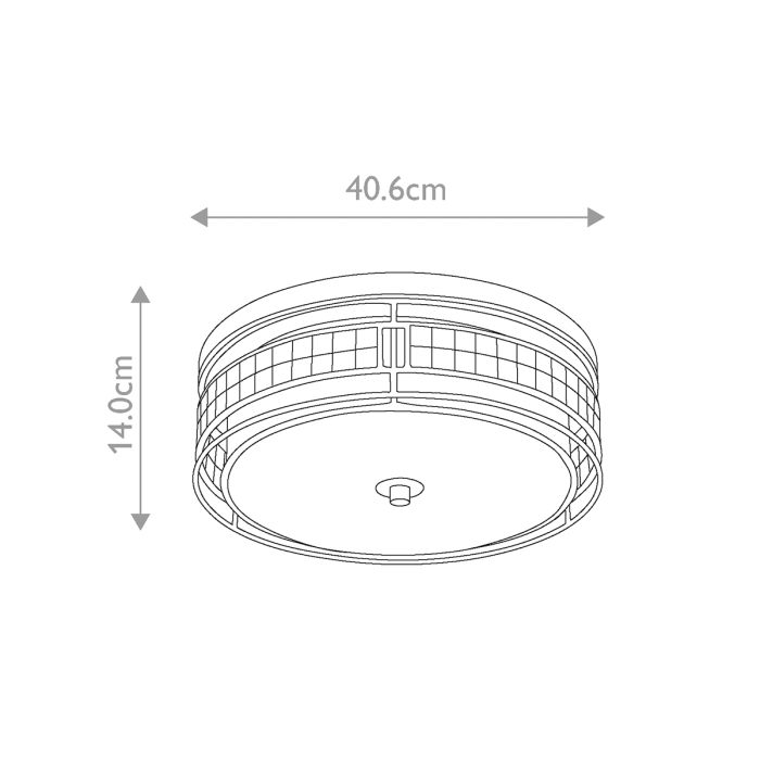 Laguna 3 Light Large Flush - Renaissance Copper