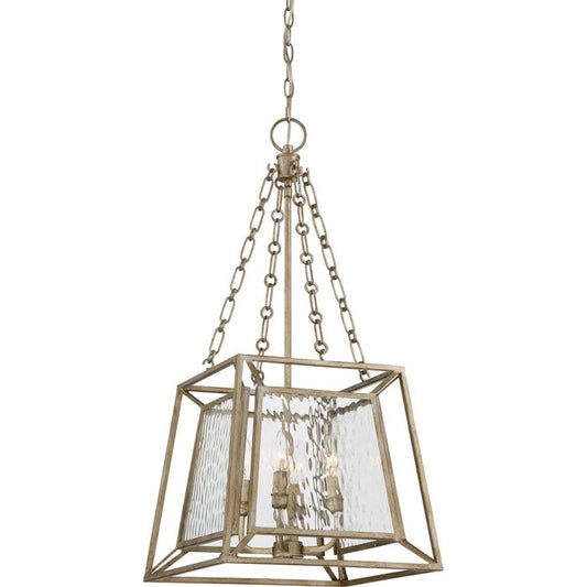 Lakeside 4 Light Tapered Pendant - Vintage Gold