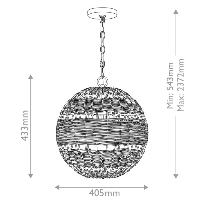 Lindendale 1 lt Pendant - Antique White