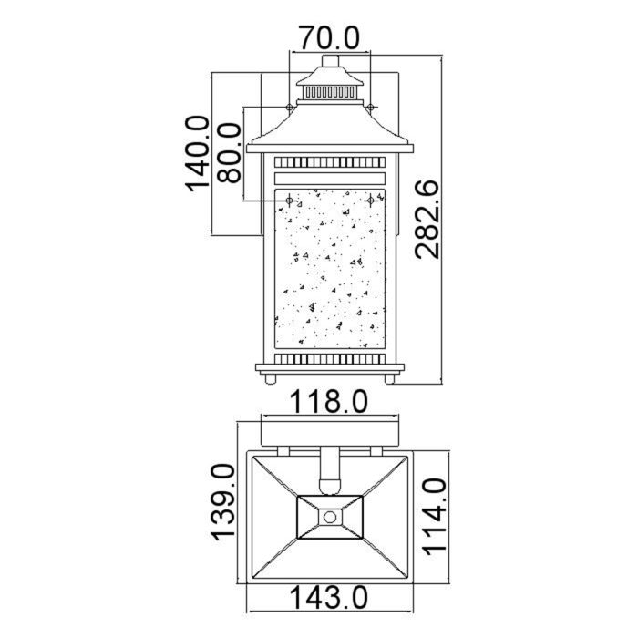 Livingston 1 Light Small Wall Lantern - Imperial Bronze