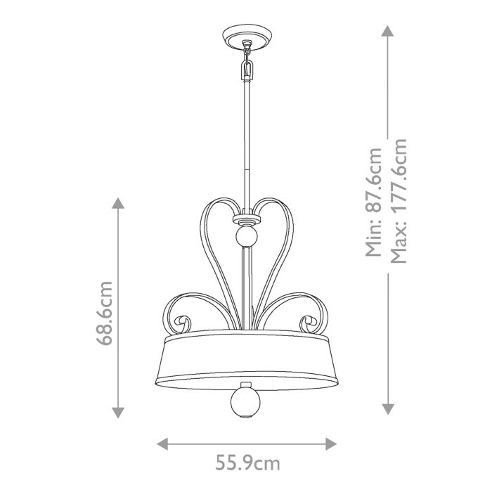 Madison Manor 4 Light Pendant - Imperial Silver