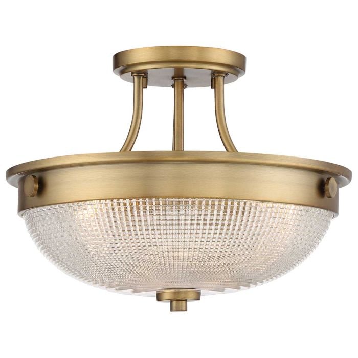 Mantle 2 Light Semi-Flush - Weathered Brass