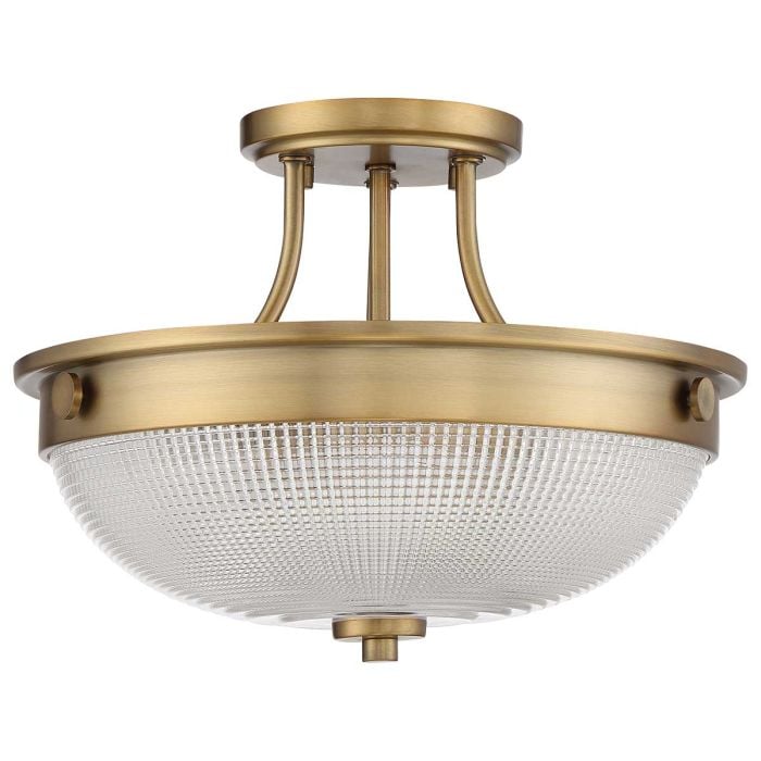 Mantle 2 Light Semi-Flush - Weathered Brass