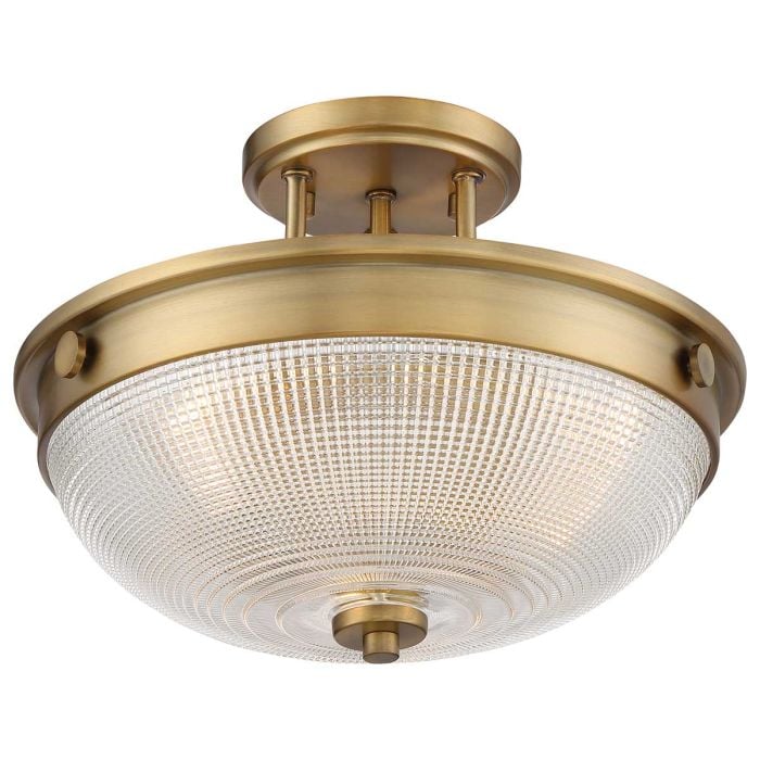 Mantle 2 Light Semi-Flush - Weathered Brass