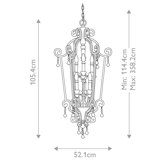 Marquette 6 Light Chandelier - Heirloom