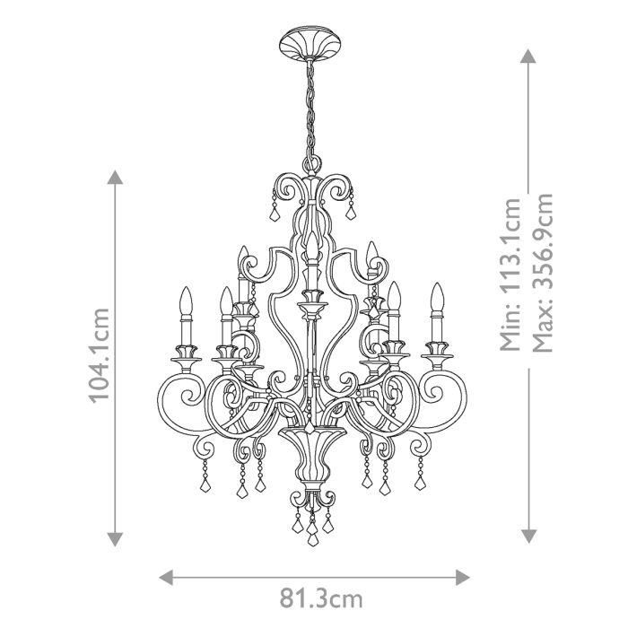Marquette 9 Light Chandelier - Heirloom