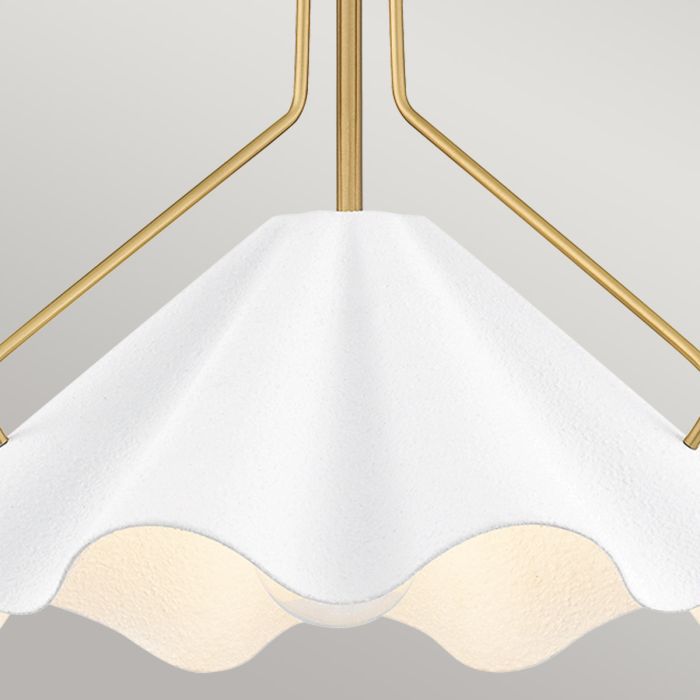 Mejia 1 lt Pendant - Aged Brass, Textured White Steel Shade