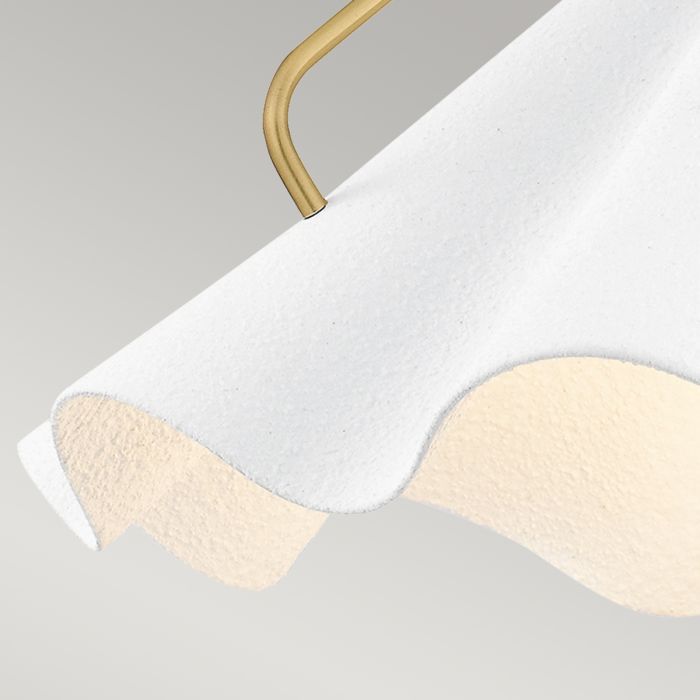 Mejia 1 lt Pendant - Aged Brass, Textured White Steel Shade