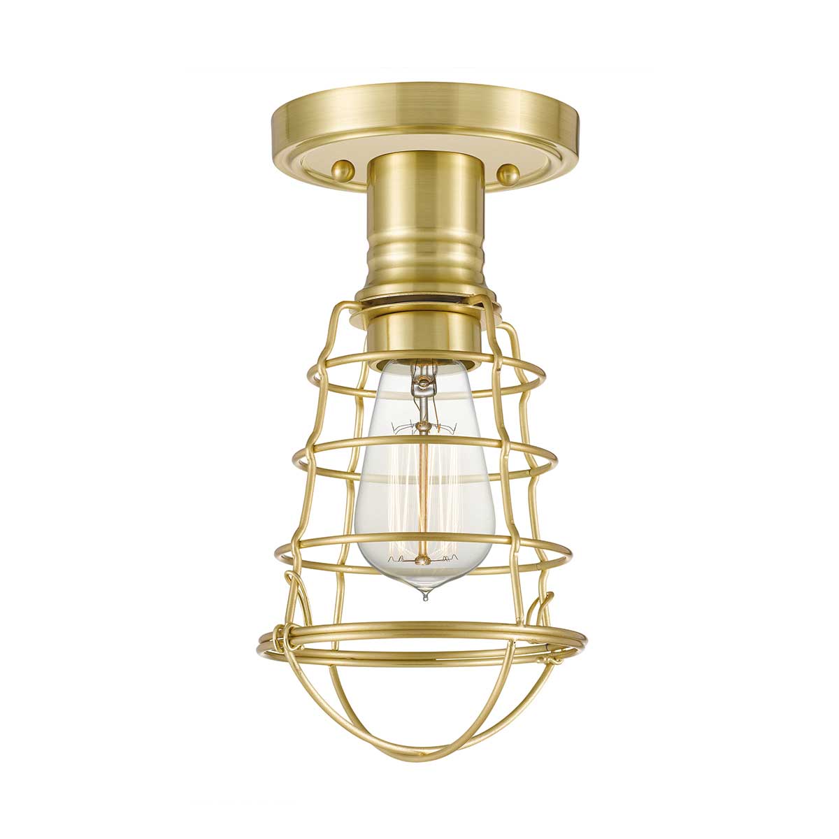 Mixon 1 Light Semi-flush Mount – Brushed Brass