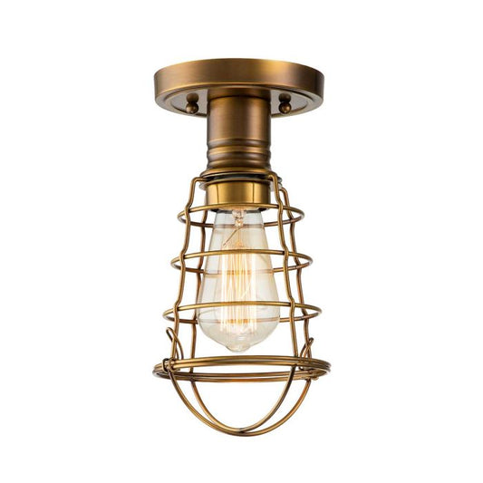 Mixon 1 Light Semi-Flush - Weathered Brass