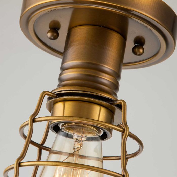 Mixon 1 Light Semi-Flush - Weathered Brass