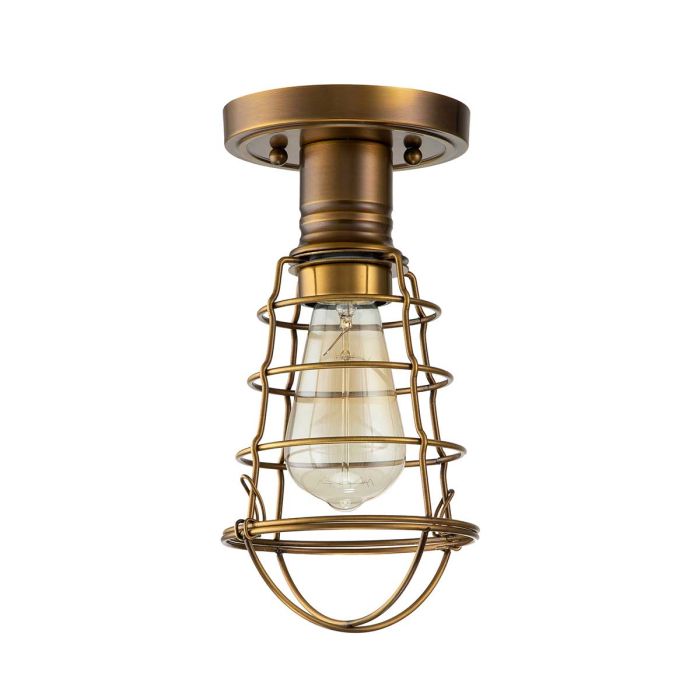 Mixon 1 Light Semi-Flush - Weathered Brass