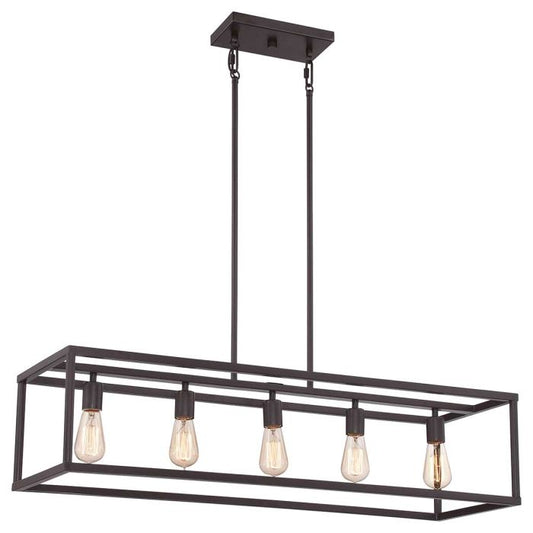 New Harbor 5 Light Island Chandelier - Western Bronze