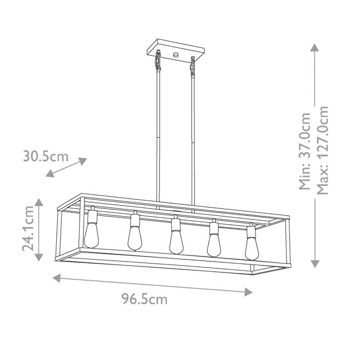 New Harbor 5 Light Island Chandelier - Western Bronze