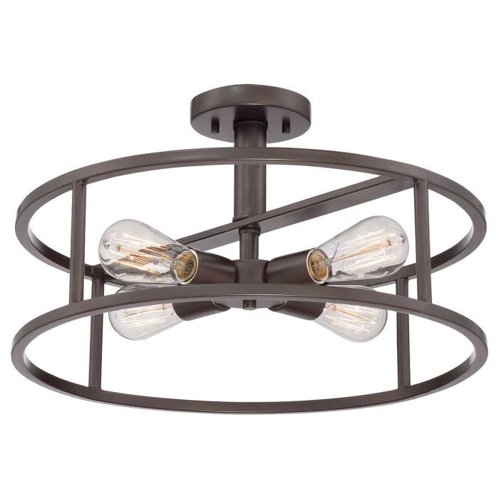 New Harbor 4 Light Semi-Flush - Western Bronze