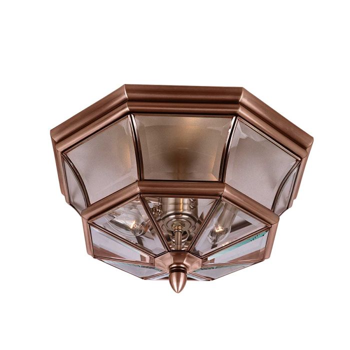 Newbury 3 Light Flush - Lacquered Aged Copper