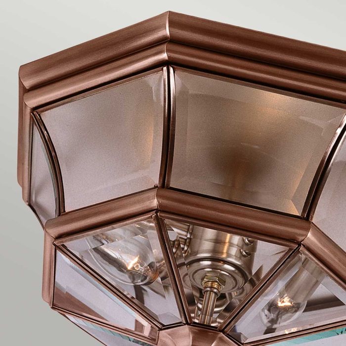 Newbury 3 Light Flush - Lacquered Aged Copper