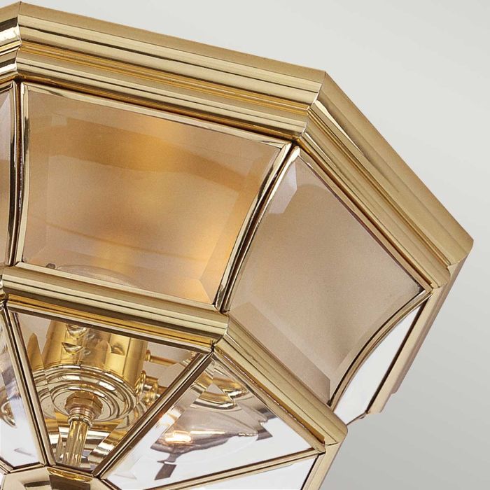 Newbury 3 Light Flush - Lacquered Polished Brass