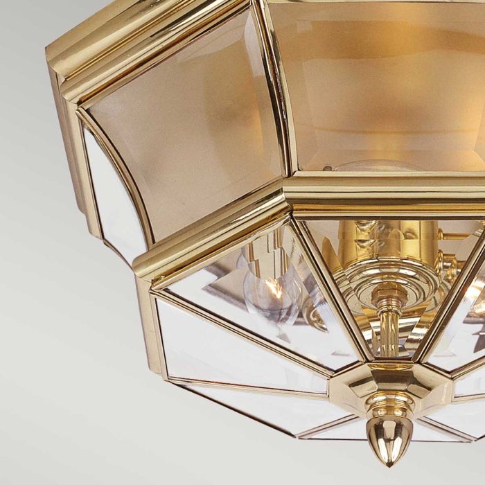 Newbury 3 Light Flush - Lacquered Polished Brass