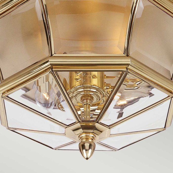 Newbury 3 Light Flush - Lacquered Polished Brass