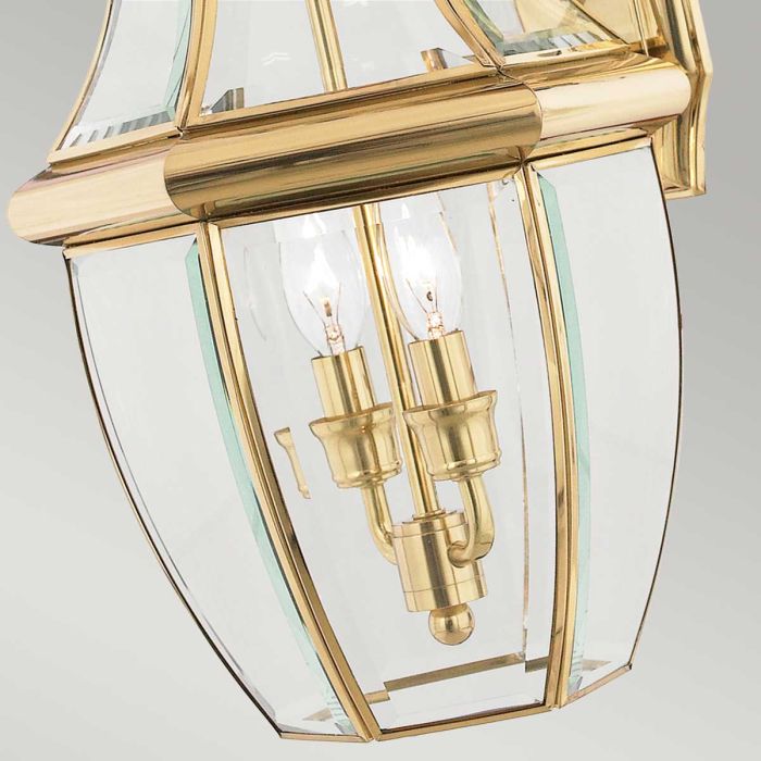 Newbury 2 Light Large Wall Lantern - Lacquered Polished Brass